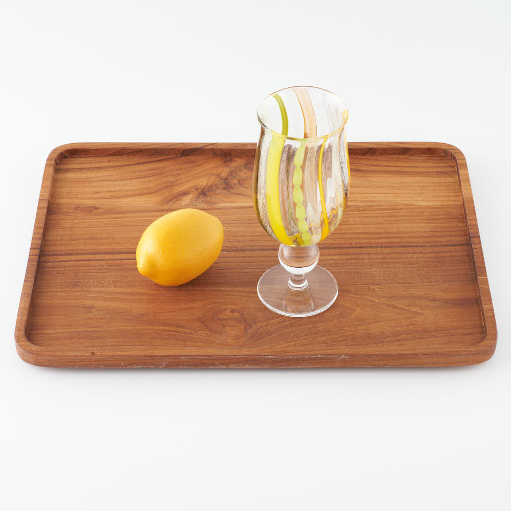 ガラス作家 北形槙子 彩色LACE goblet (LGR×YL/BK) ガラス作家 北形槙子 ガラスもの