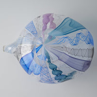 ガラス作家 北形槙子 彩色LACE lipped bowl (PL×BL/BK) ガラス作家 北形槙子 ガラスもの