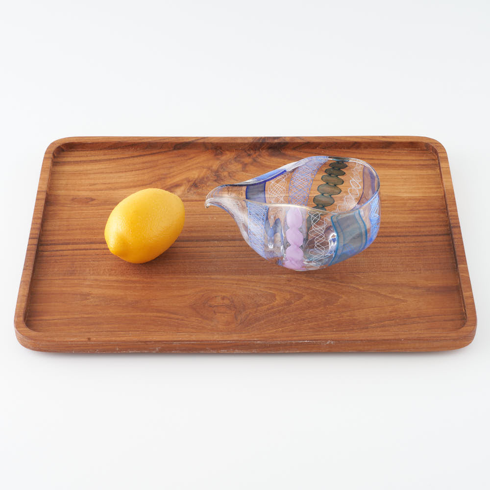 ガラス作家 北形槙子 彩色LACE lipped bowl (PL×BL/BK) ガラス作家 北形槙子 ガラスもの