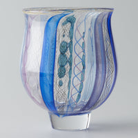 ガラス作家 北形槙子 彩色LACE sake cup (PL×BL/BK) ガラス作家 北形槙子 ガラスもの