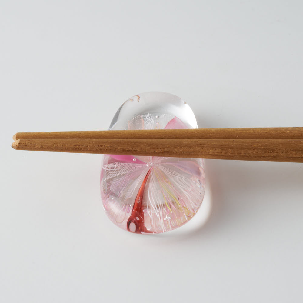 ガラス作家 北形槙子 彩色LACE 箸置き (PK) ガラス作家 北形槙子 ガラスもの