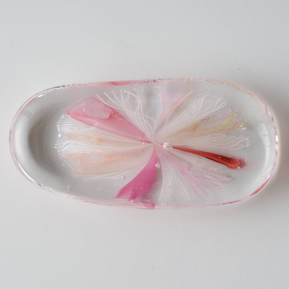 ガラス作家 北形槙子 彩色LACE 箸置き (PK) ガラス作家 北形槙子 ガラスもの