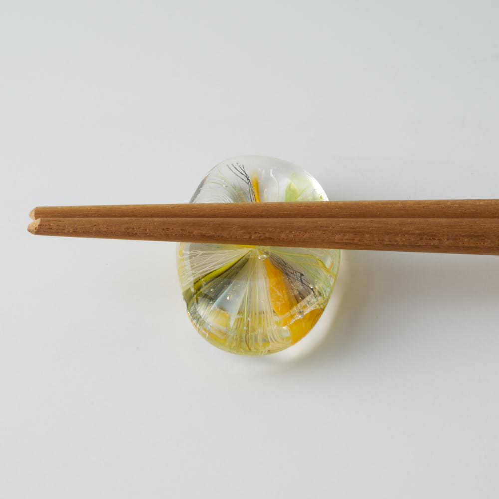 ガラス作家 北形槙子 彩色LACE 箸置き (LGR) ガラス作家 北形槙子 ガラスもの