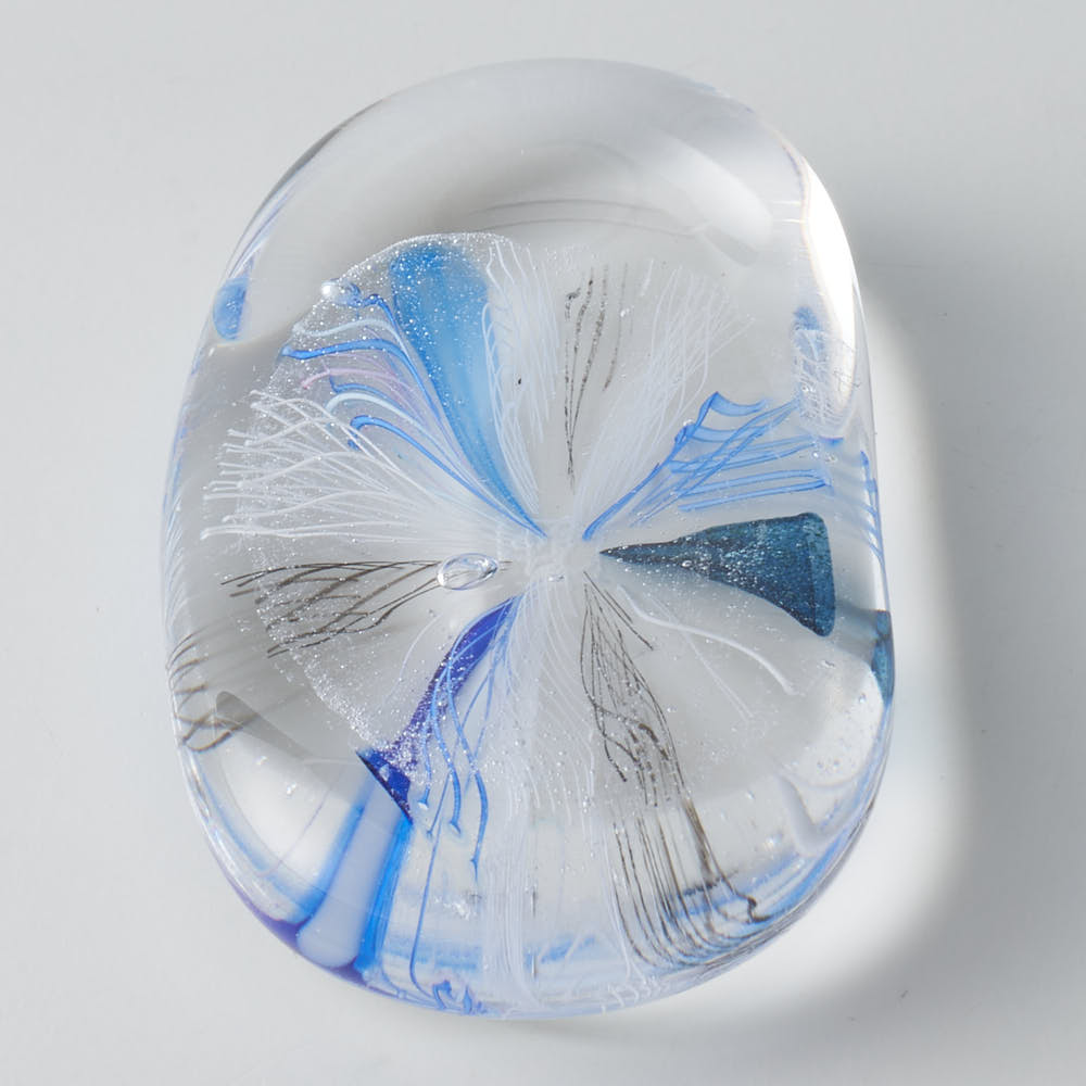 ガラス作家 北形槙子 彩色LACE 箸置き (BL) ガラス作家 北形槙子 ガラスもの