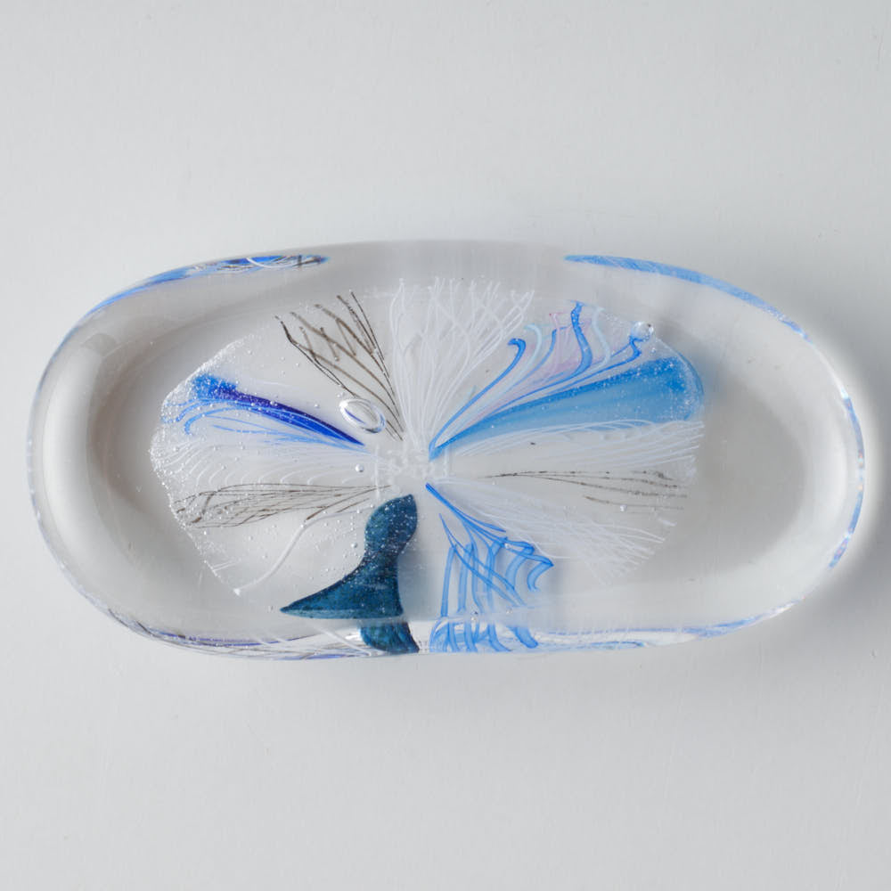 ガラス作家 北形槙子 彩色LACE 箸置き (BL) ガラス作家 北形槙子 ガラスもの