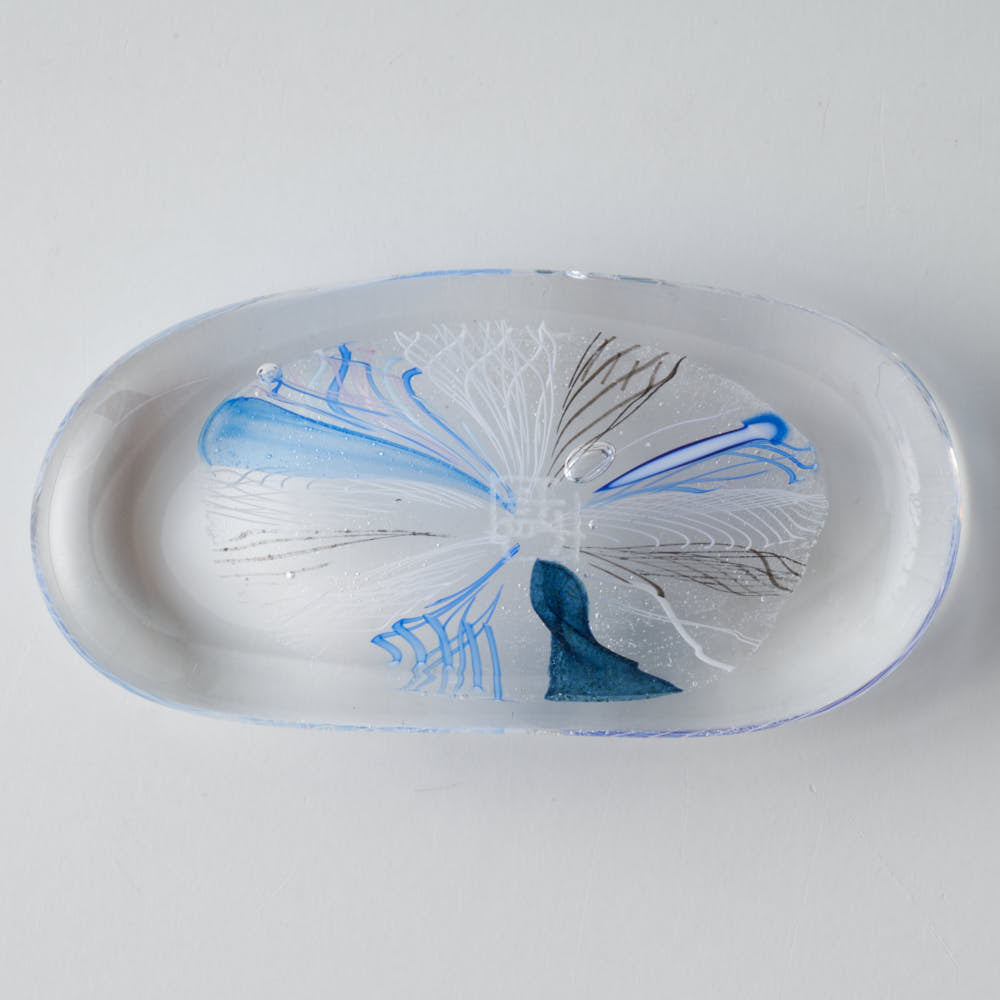 ガラス作家 北形槙子 彩色LACE 箸置き (BL) ガラス作家 北形槙子 ガラスもの