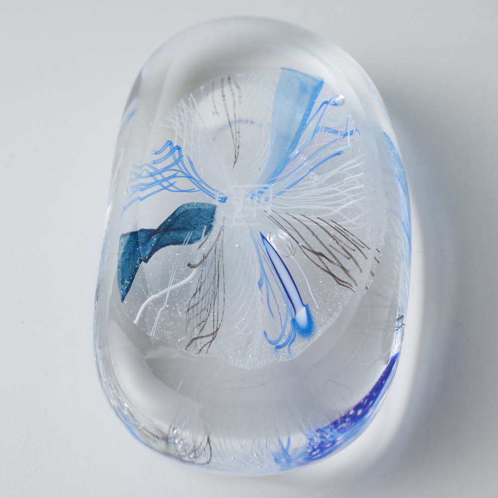 ガラス作家 北形槙子 彩色LACE 箸置き (BL) ガラス作家 北形槙子 ガラスもの