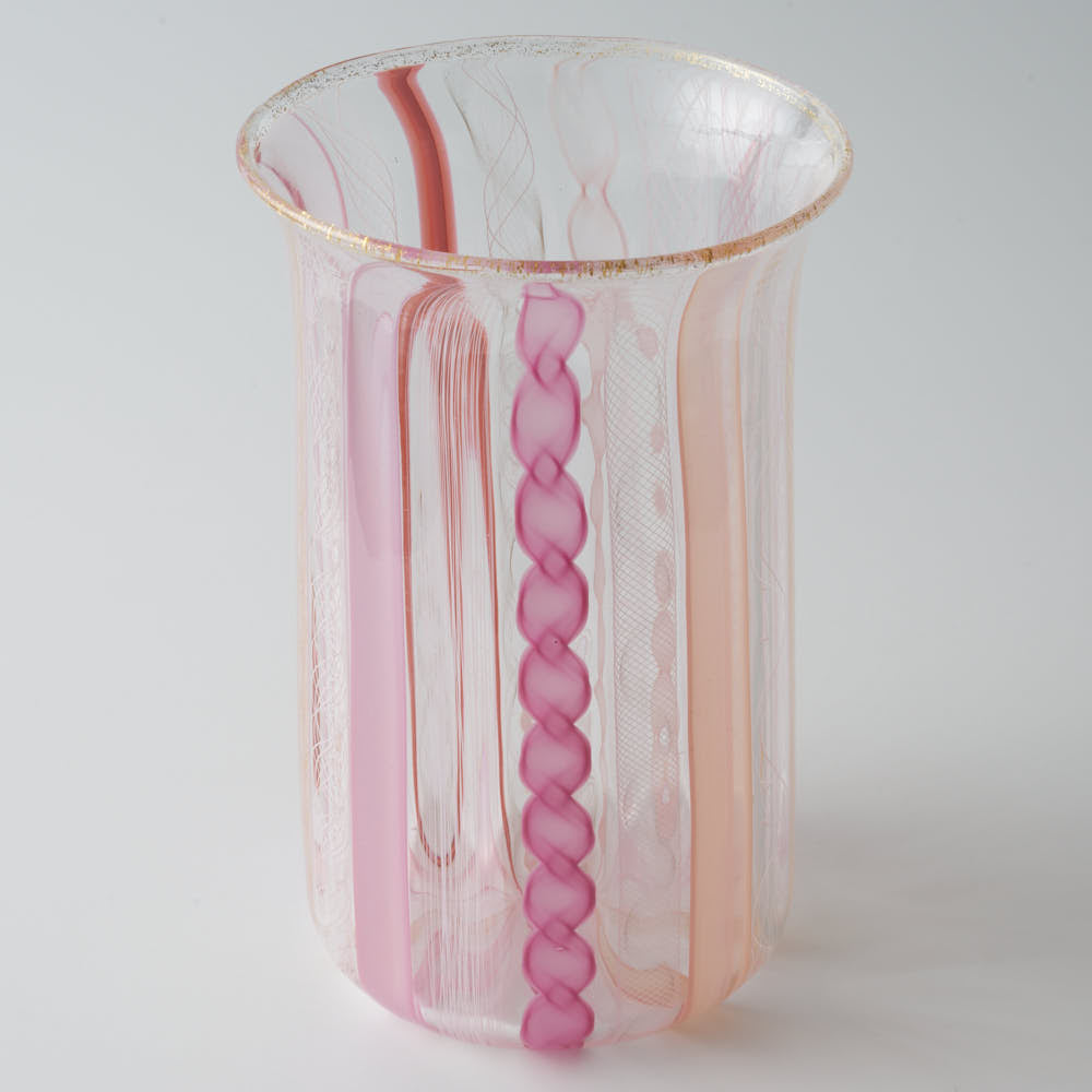 ガラス作家 北形槙子 彩色LACE tumbler (PK/WH) ガラス作家 北形槙子 ガラスもの