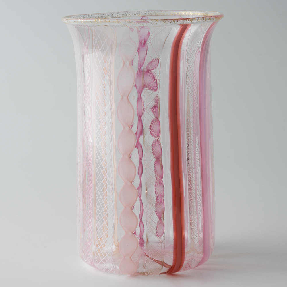 ガラス作家 北形槙子 彩色LACE tumbler (PK/WH) ガラス作家 北形槙子 ガラスもの