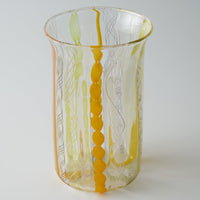 ガラス作家 北形槙子 彩色LACE tumbler (LGR×YL/BK) ガラス作家 北形槙子 ガラスもの