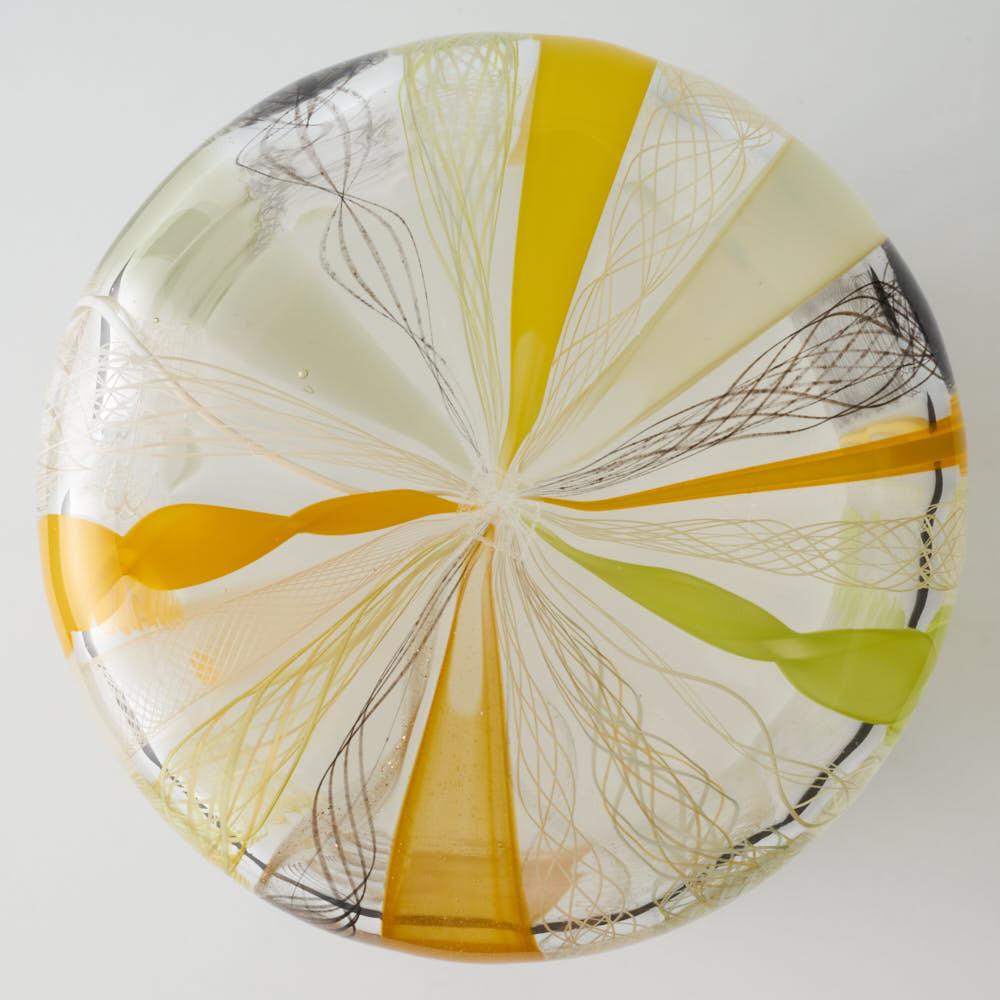 ガラス作家 北形槙子 彩色LACE tumbler (LGR×YL/BK) ガラス作家 北形槙子 ガラスもの