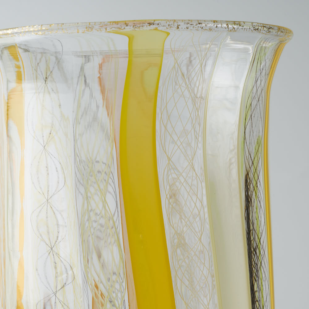 ガラス作家 北形槙子 彩色LACE tumbler (LGR×YL/BK) ガラス作家 北形槙子 ガラスもの