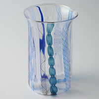 ガラス作家 北形槙子 彩色LACE tumbler (BL/BK) ガラス作家 北形槙子 ガラスもの