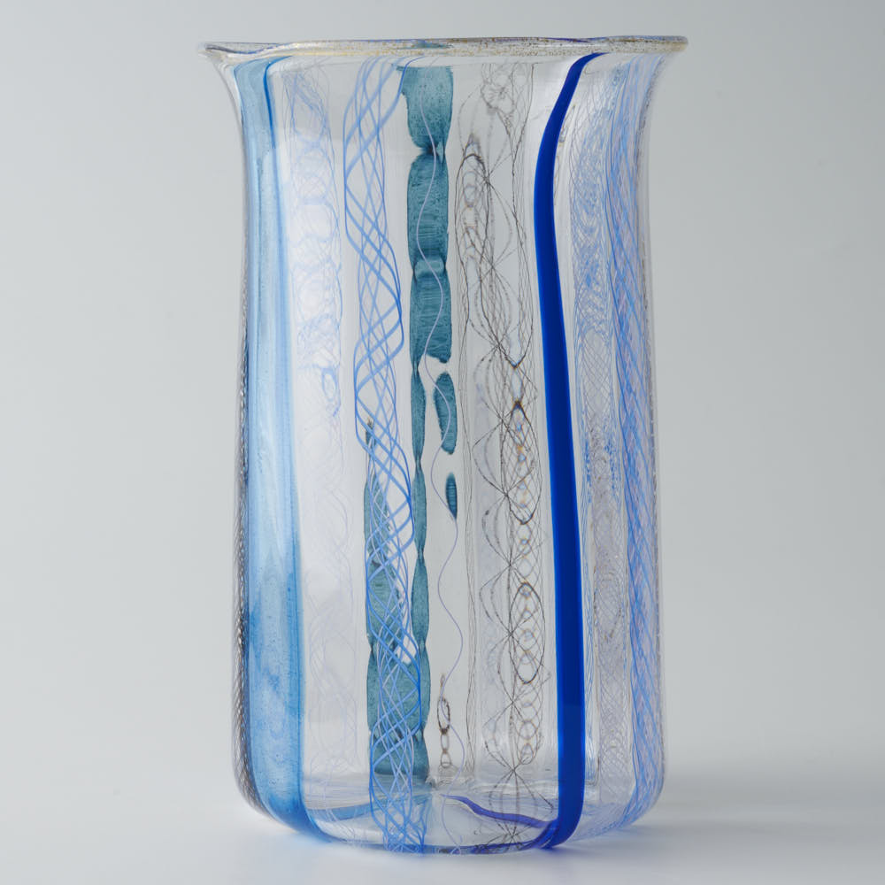 ガラス作家 北形槙子 彩色LACE tumbler (BL/BK) ガラス作家 北形槙子 ガラスもの