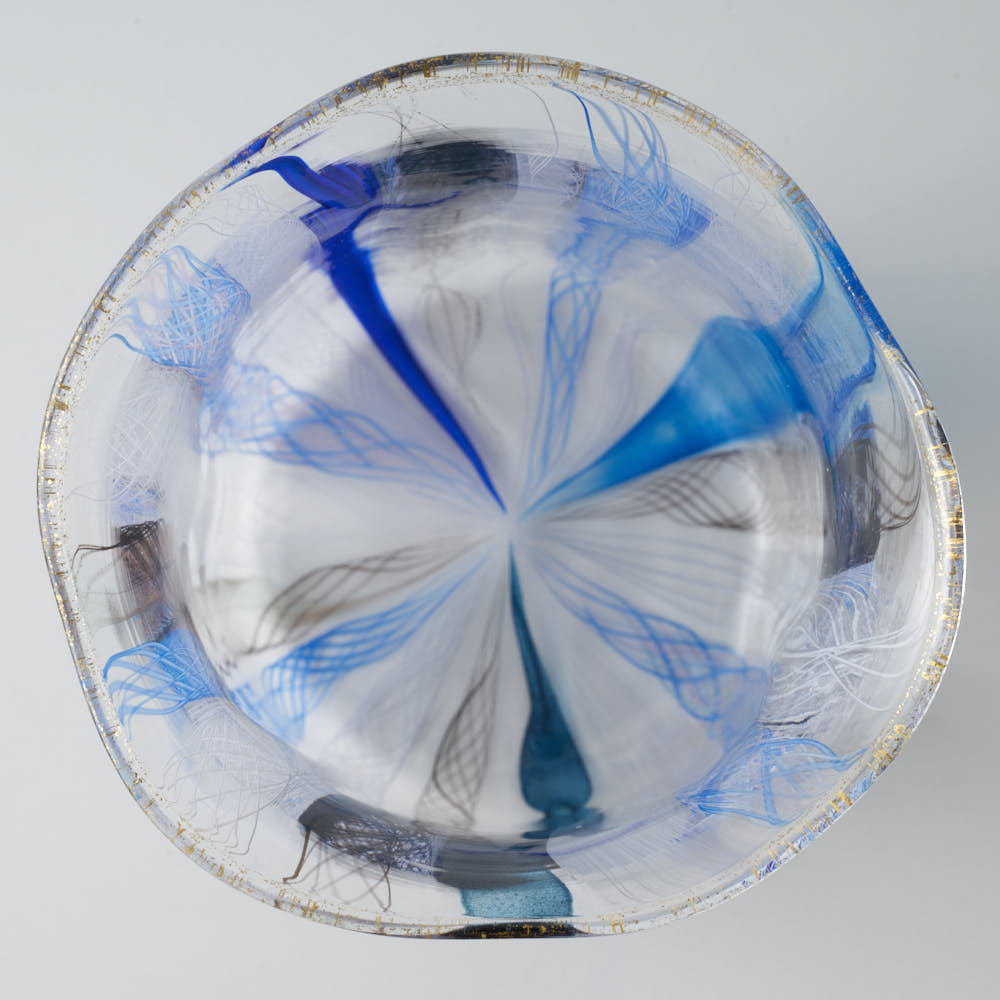 ガラス作家 北形槙子 彩色LACE tumbler (BL/BK) ガラス作家 北形槙子 ガラスもの