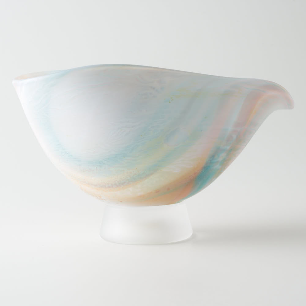 ガラス作家 飯田桜子 Underneath 片口 ピンク×ブルー ガラス作家 飯田桜子 ガラスもの