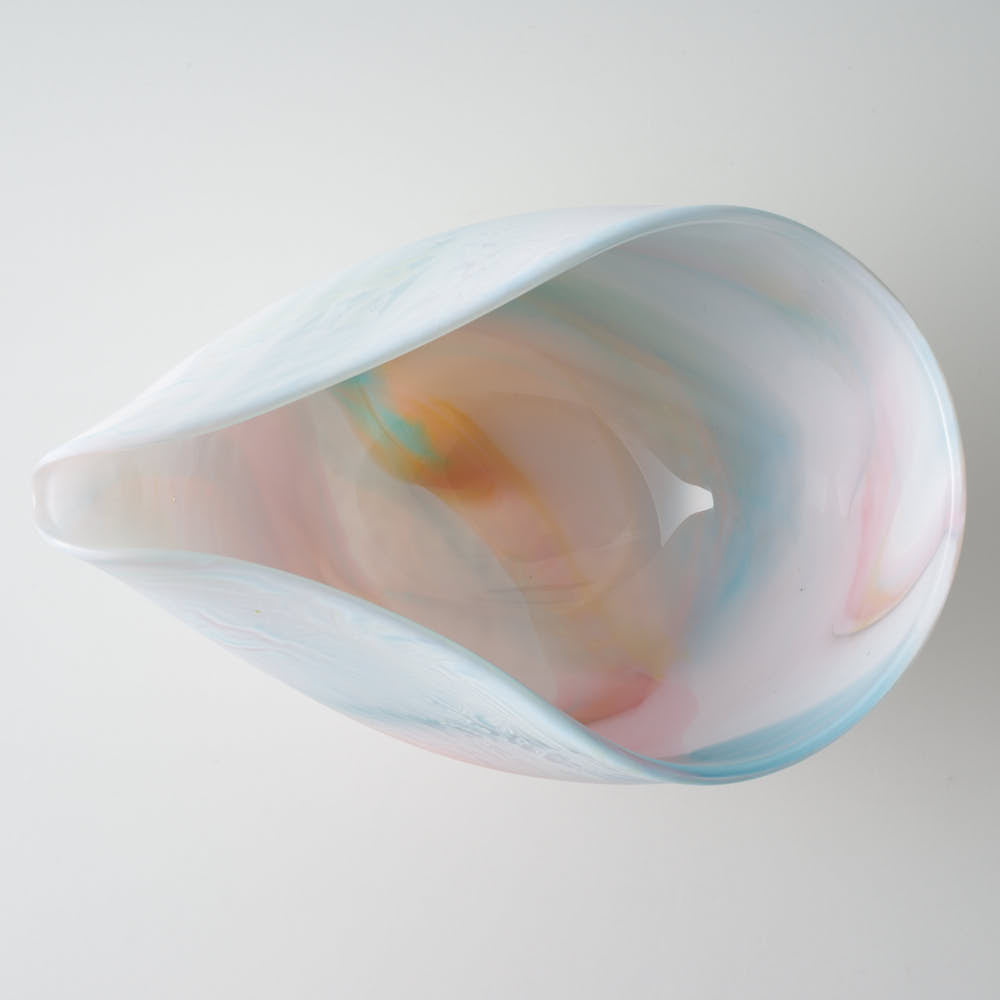 ガラス作家 飯田桜子 Underneath 片口 ピンク×ブルー ガラス作家 飯田桜子 ガラスもの