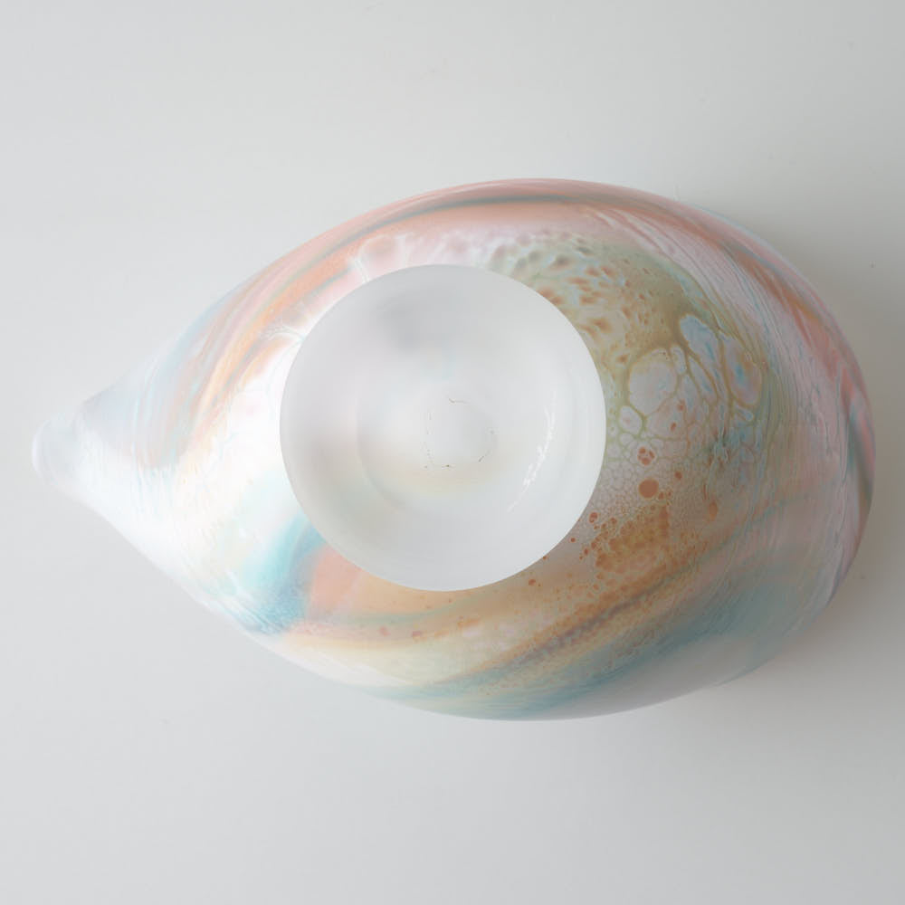 ガラス作家 飯田桜子 Underneath 片口 ピンク×ブルー ガラス作家 飯田桜子 ガラスもの