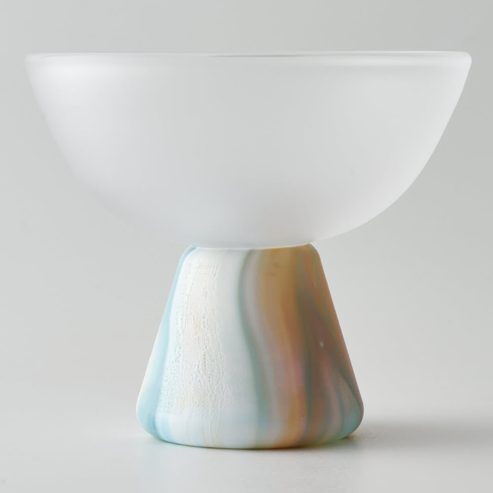 ガラス作家 飯田桜子 Underneath 盃 ピンク×ブルー ガラス作家 飯田桜子 ガラスもの