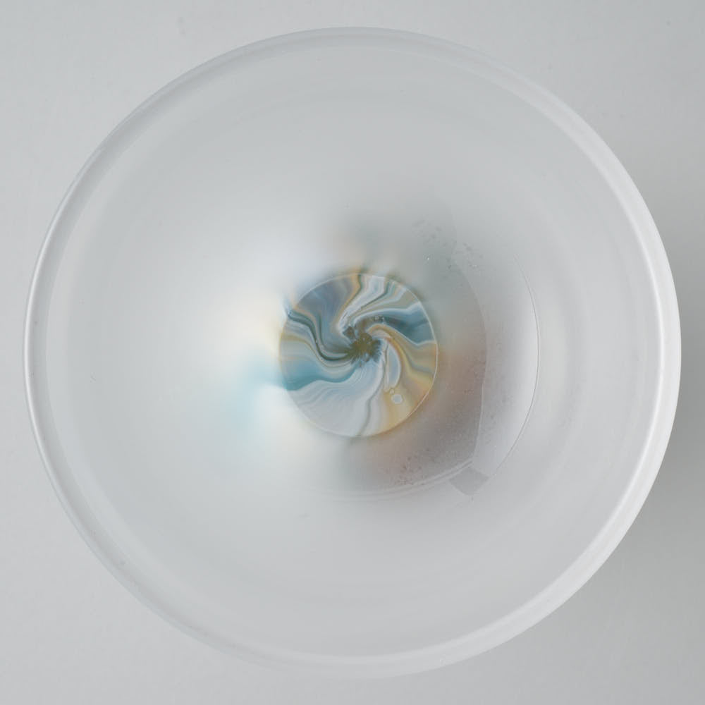 ガラス作家 飯田桜子 Underneath 盃 ピンク×ブルー ガラス作家 飯田桜子 ガラスもの