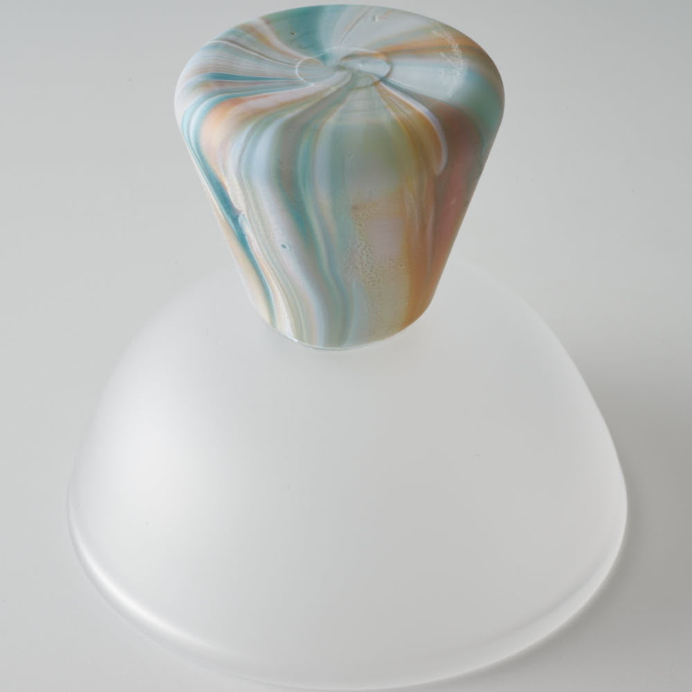 ガラス作家 飯田桜子 Underneath 盃 ピンク×ブルー ガラス作家 飯田桜子 ガラスもの