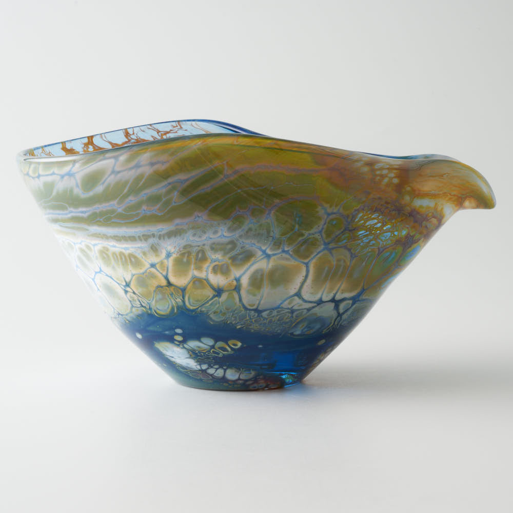 ガラス作家 飯田桜子 Underneath 片口 ブルー×グリーン ガラス作家 飯田桜子 ガラスもの