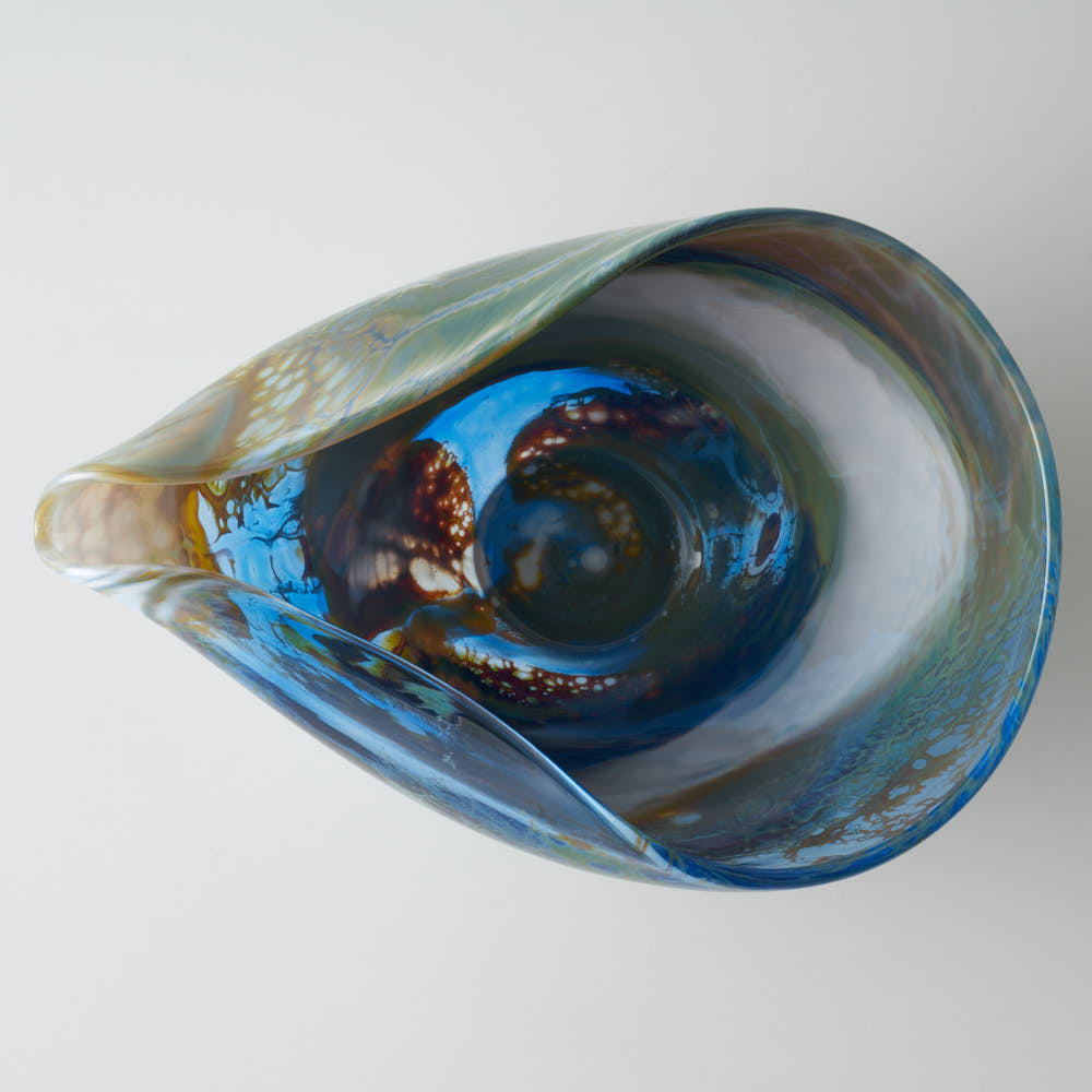 ガラス作家 飯田桜子 Underneath 片口 ブルー×グリーン ガラス作家 飯田桜子 ガラスもの