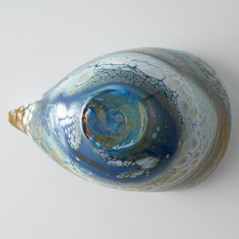 ガラス作家 飯田桜子 Underneath 片口 ブルー×グリーン ガラス作家 飯田桜子 ガラスもの