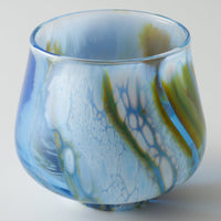 ガラス作家 飯田桜子 Underneath ぐい吞み ブルー×グリーン ガラス作家 飯田桜子 ガラスもの