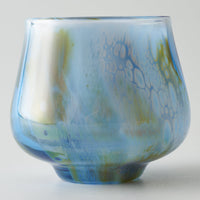 ガラス作家 飯田桜子 Underneath ぐい吞み ブルー×グリーン ガラス作家 飯田桜子 ガラスもの