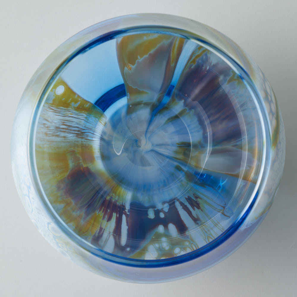 ガラス作家 飯田桜子 Underneath ぐい吞み ブルー×グリーン ガラス作家 飯田桜子 ガラスもの