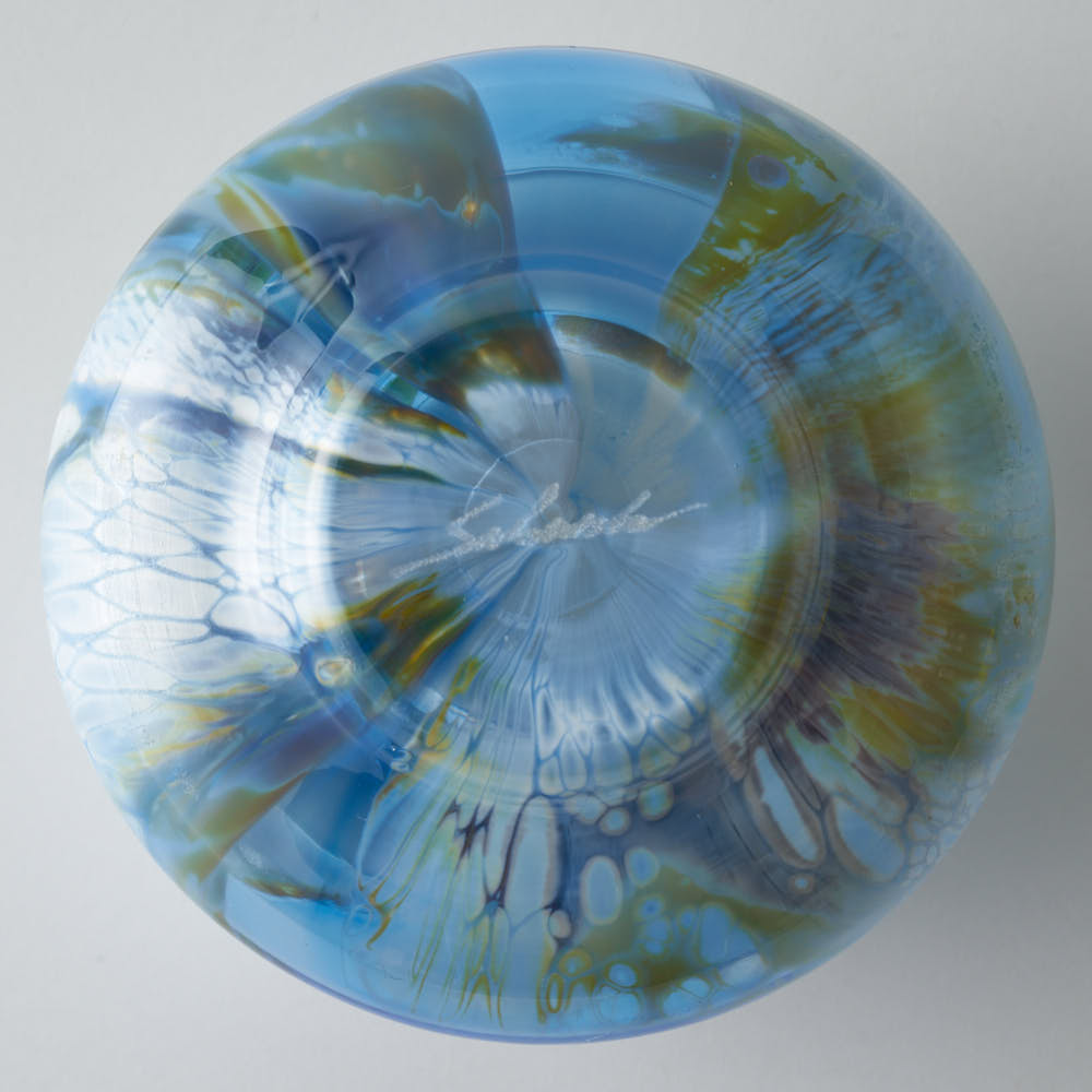 ガラス作家 飯田桜子 Underneath ぐい吞み ブルー×グリーン ガラス作家 飯田桜子 ガラスもの