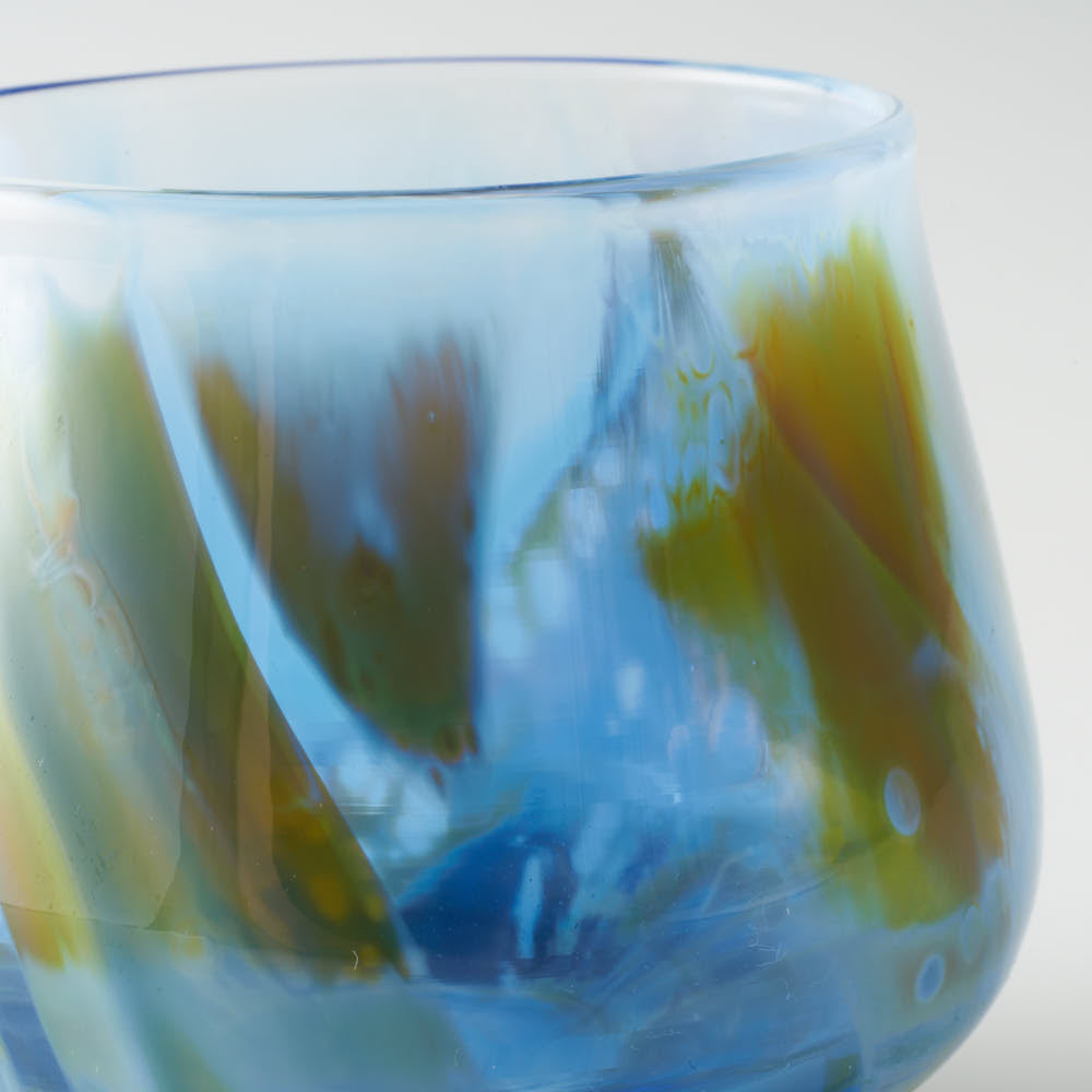 ガラス作家 飯田桜子 Underneath ぐい吞み ブルー×グリーン ガラス作家 飯田桜子 ガラスもの
