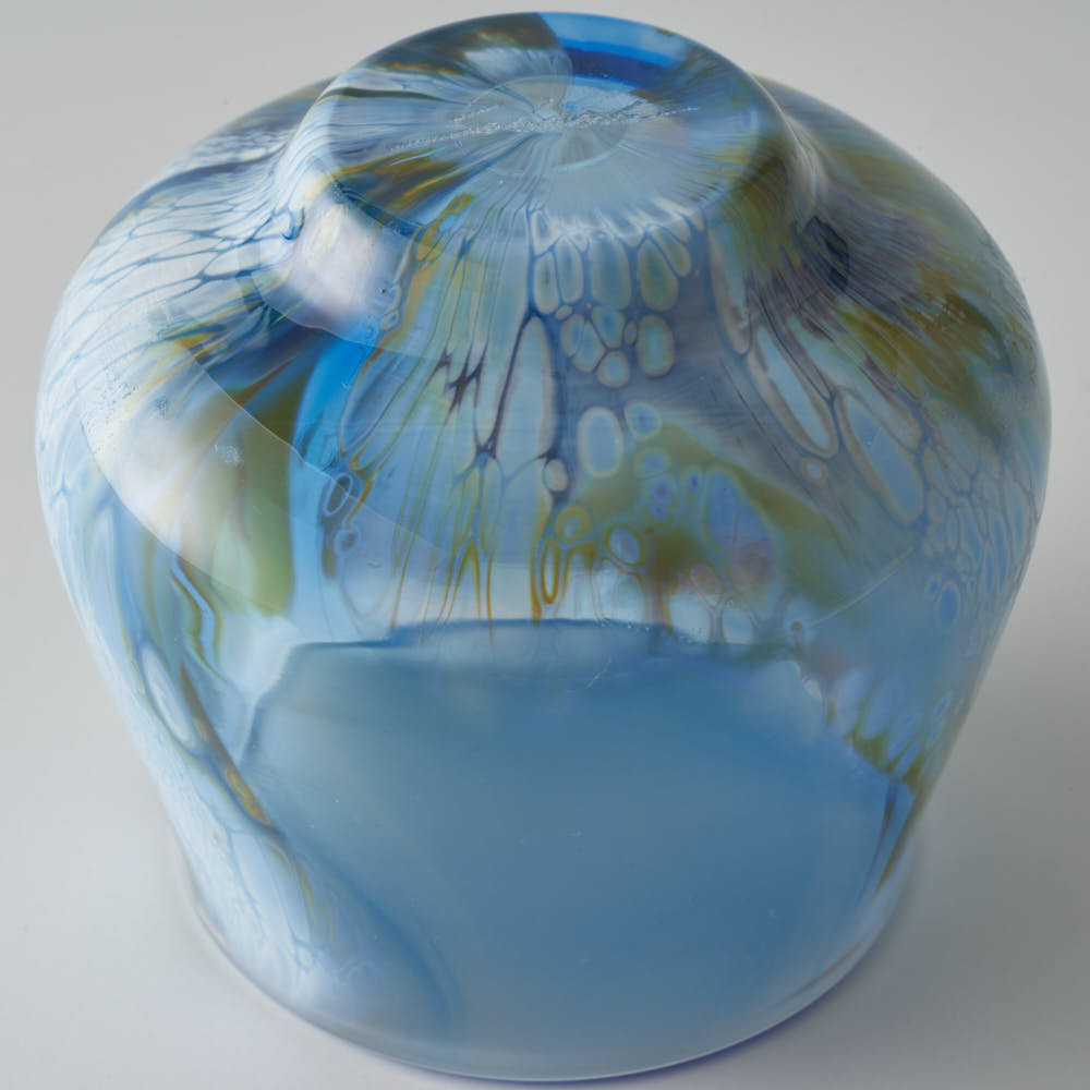 ガラス作家 飯田桜子 Underneath ぐい吞み ブルー×グリーン ガラス作家 飯田桜子 ガラスもの