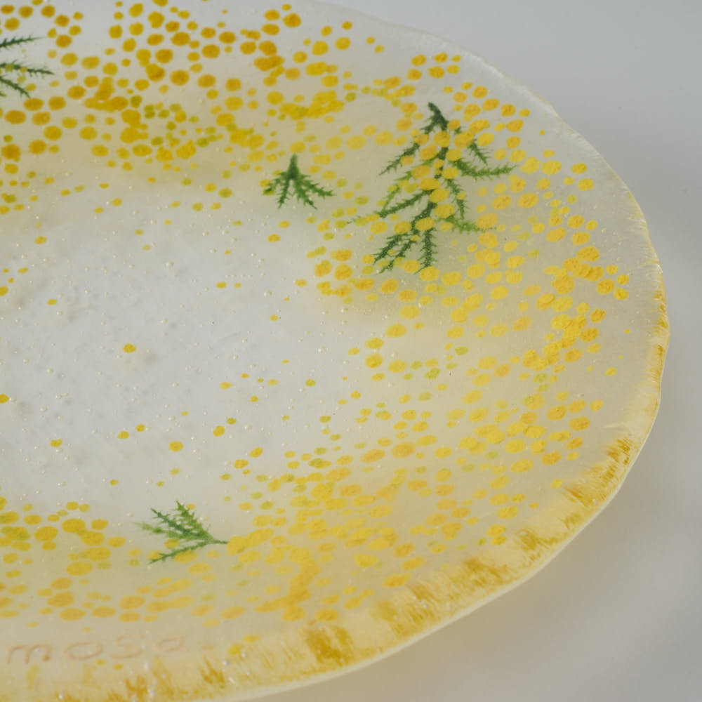 APLICO GLASS ミモザリースプレート APLICO GLASS ガラスもの