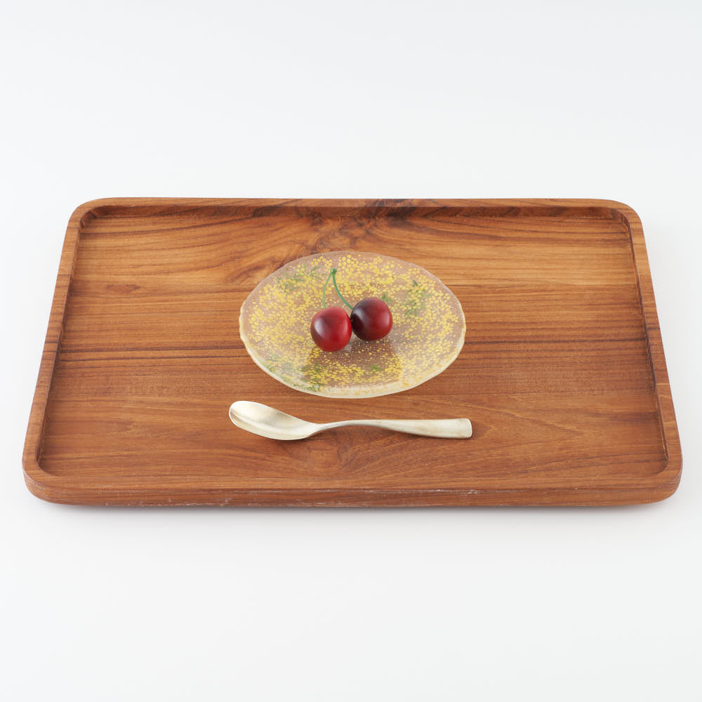 APLICO GLASS ミモザリースプレート APLICO GLASS ガラスもの