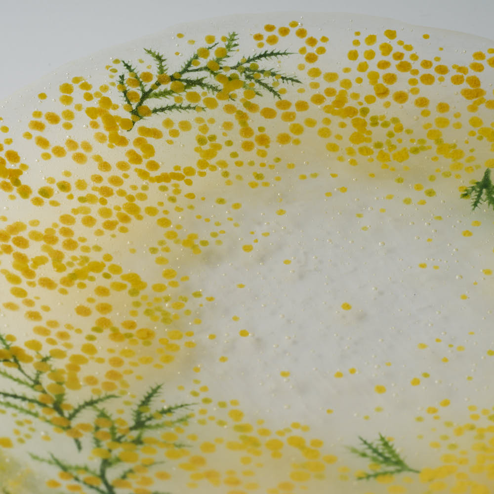 APLICO GLASS ミモザリースプレート APLICO GLASS ガラスもの