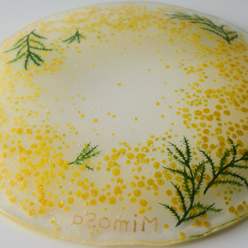 APLICO GLASS ミモザリースプレート APLICO GLASS ガラスもの