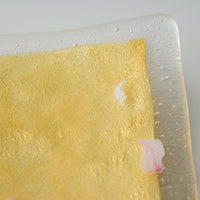 APLICO GLASS 富士桜金硝子角皿 APLICO GLASS ガラスもの