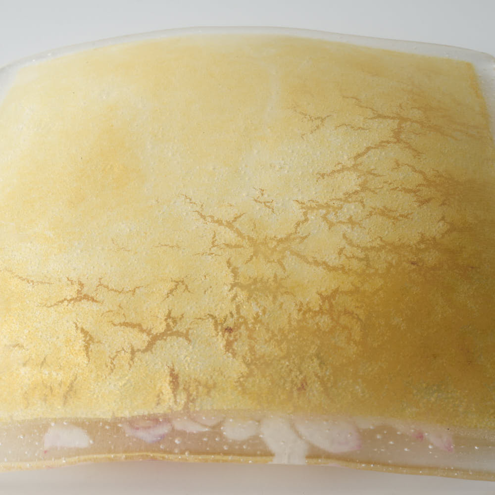 APLICO GLASS 富士桜金硝子角皿 APLICO GLASS ガラスもの