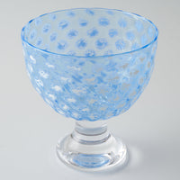 ガラス作家 三留  舞 Marinesnow 高台カップ ブルー ガラス作家 三留舞 ガラスもの