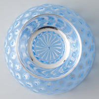 ガラス作家 三留  舞 Marinesnow 高台カップ ブルー ガラス作家 三留舞 ガラスもの