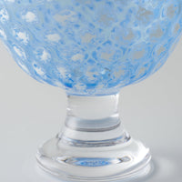 ガラス作家 三留  舞 Marinesnow 高台カップ ブルー ガラス作家 三留舞 ガラスもの