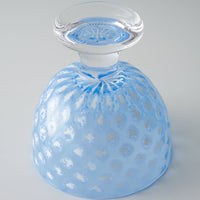 ガラス作家 三留  舞 Marinesnow 高台カップ ブルー ガラス作家 三留舞 ガラスもの