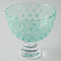 ガラス作家 三留  舞 Marinesnow 高台カップ グリーン ガラス作家 三留 舞 ガラスもの