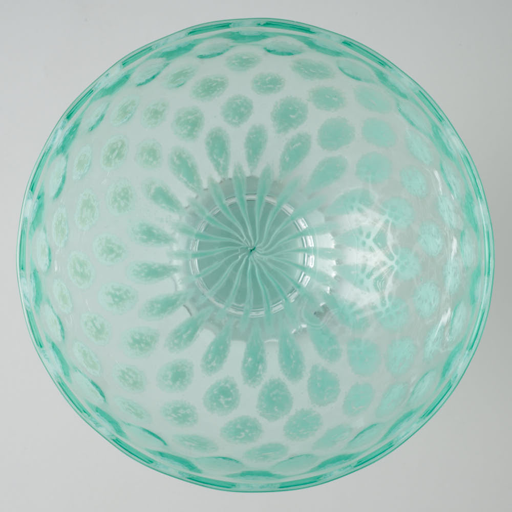 ガラス作家 三留  舞 Marinesnow 高台カップ グリーン ガラス作家 三留 舞 ガラスもの