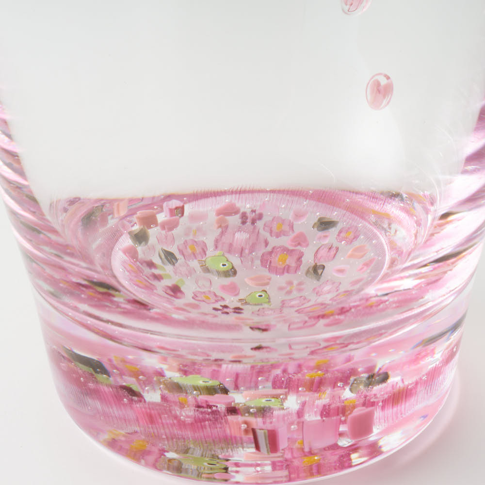 ガラス作家 三留  舞 桜咲く グラス ガラス作家 三留舞 ガラスもの