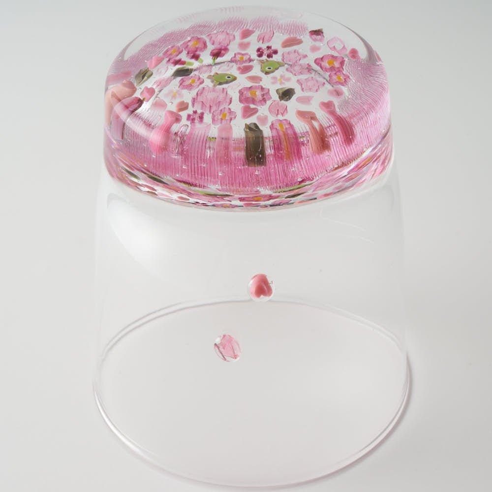 ガラス作家 三留  舞 桜咲く グラス ガラス作家 三留舞 ガラスもの