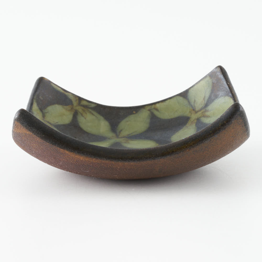 作家 園田空也 スリップウェア 角豆鉢 緑花 生楽陶苑 陶磁器作家もの