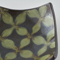 作家 園田空也 スリップウェア 角豆鉢 緑花 生楽陶苑 陶磁器作家もの